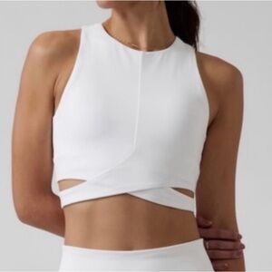 Athleta White Conscious Crop Cross Top